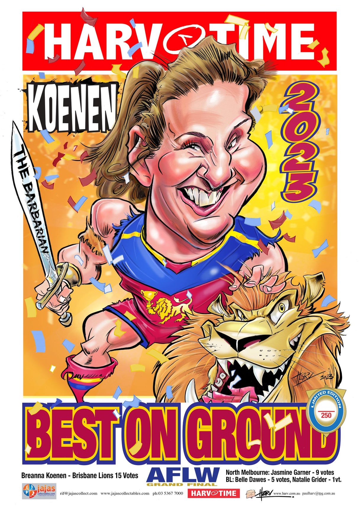Breanna Koenen, 2023 AFLW Best on Ground, Harv Time Poster