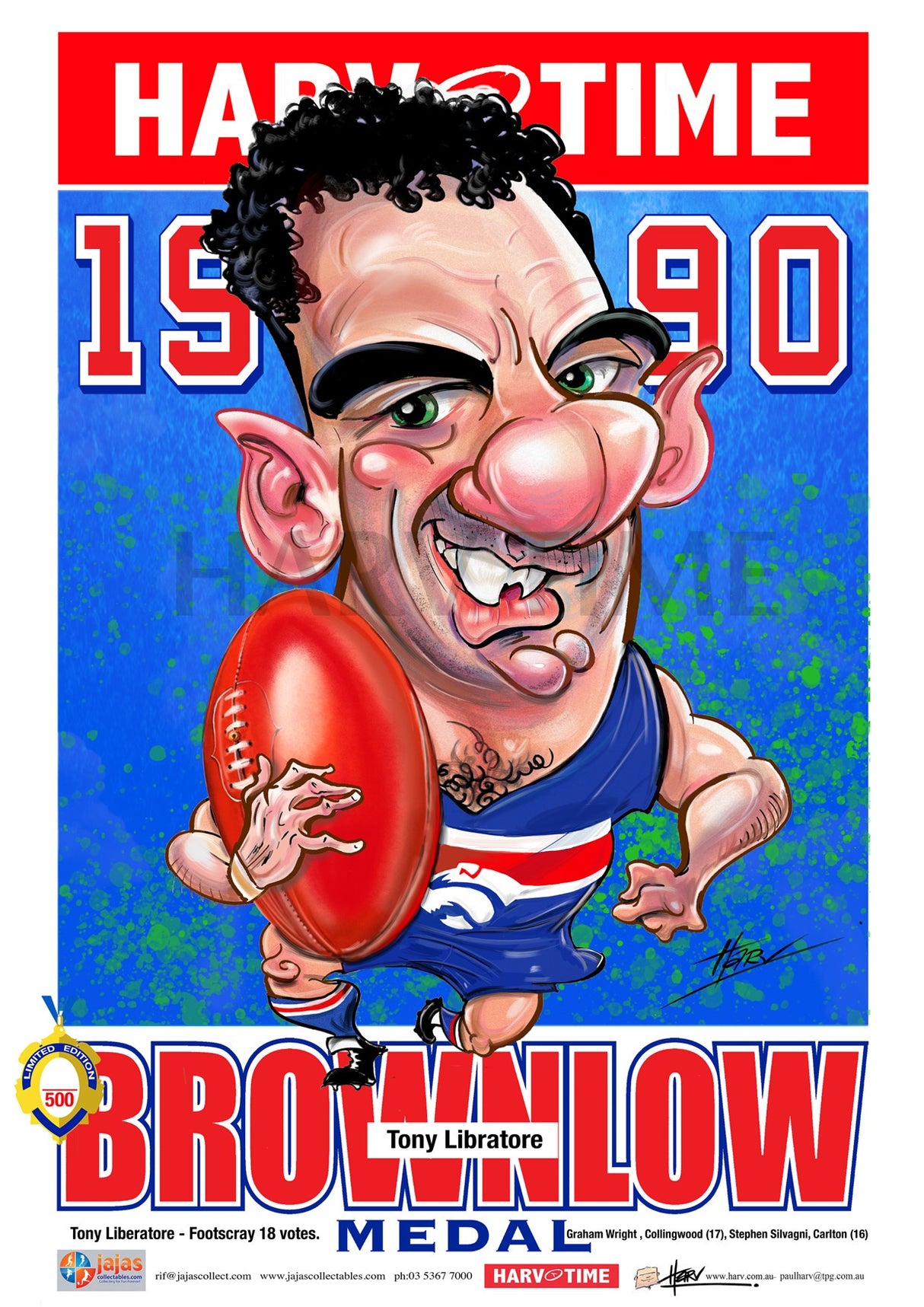 Tony Liberatore, 1990 Brownlow, Harv Time Poster
