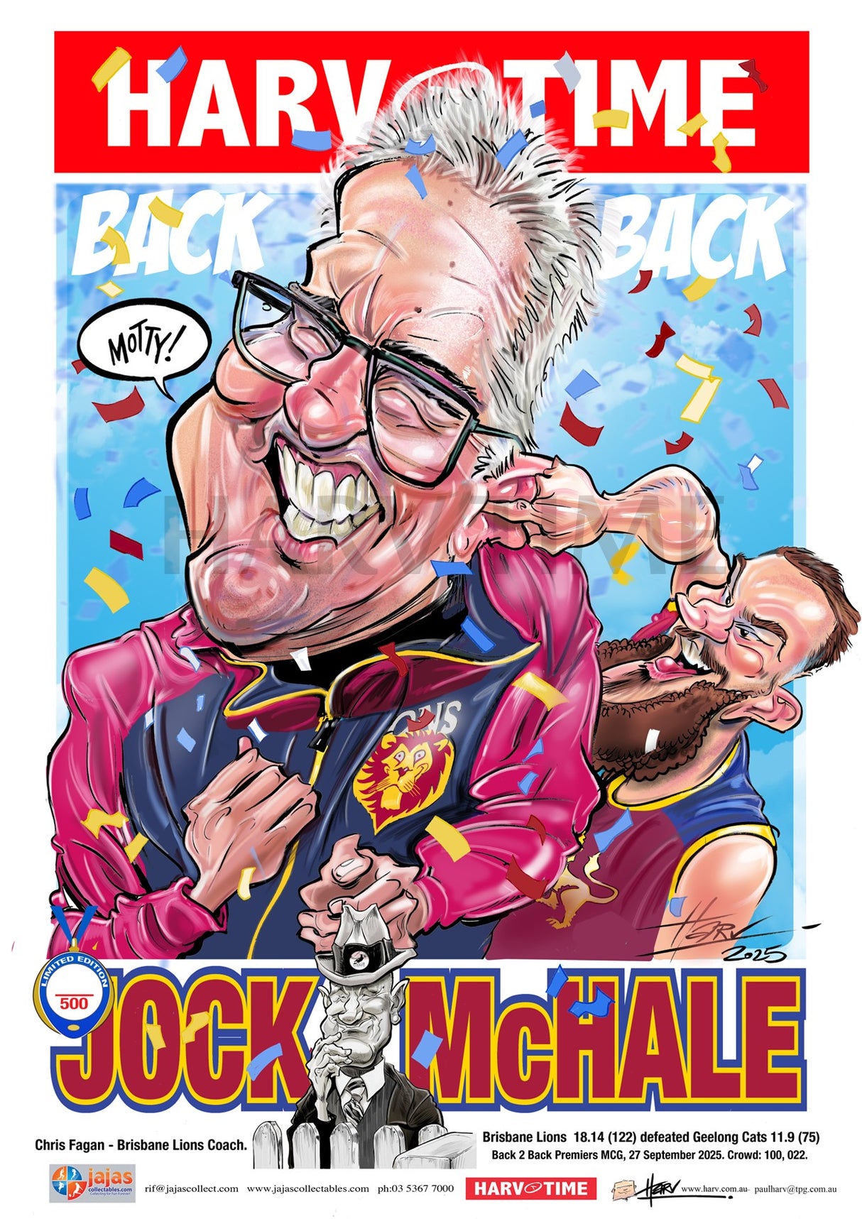 Chris Fagan, 2025 Jock McHale Medal Poster, Harv Time