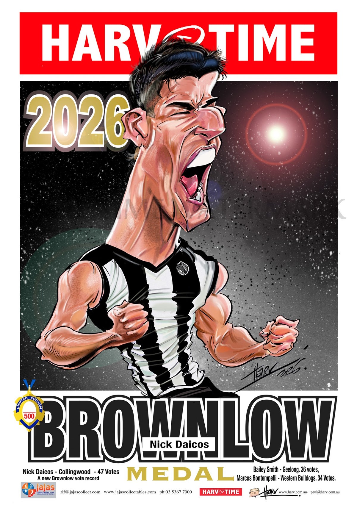 Nick Daicos, 2026 Brownlow Medal, Harv Time Poster