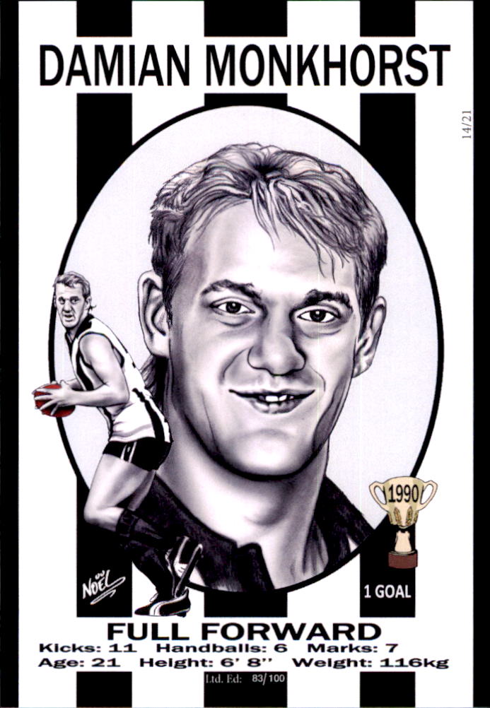 Collingwood Magpies 1990 Premiers Card Set by Noel