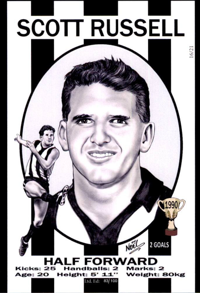 Collingwood Magpies 1990 Premiers Card Set by Noel