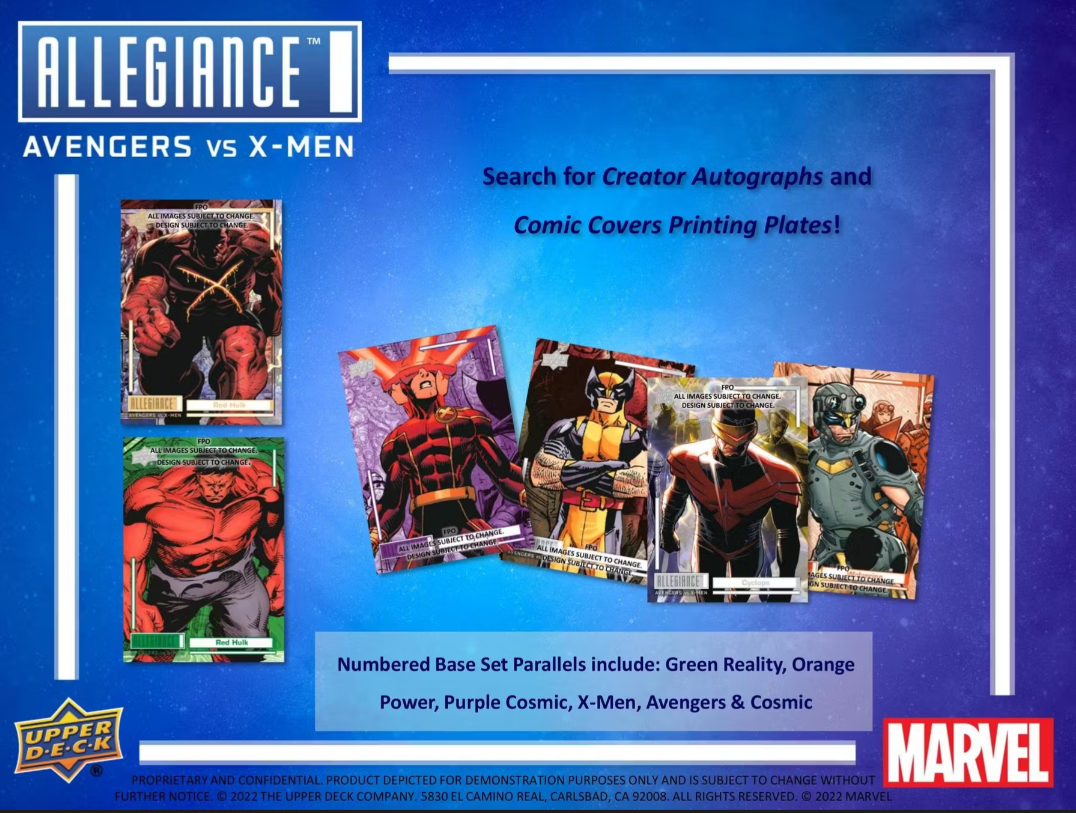2023 Upper Deck Marvel Allegiance: Avengers VS X-Men Hobby Box