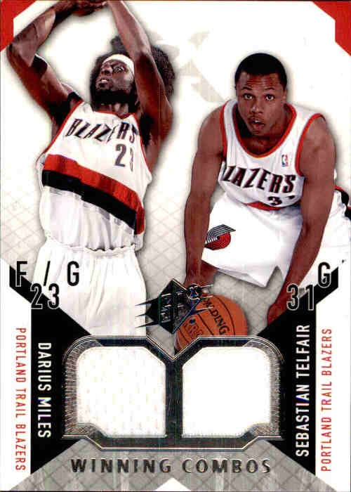Darius Miles, Sebastian Telfair, Winning Combos Game Used, 2004-05 UD SPx Basketball NBA