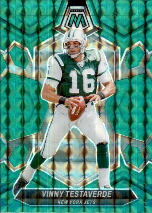 Vinny Testaverde, Green Prizm, 2024 Panini Mosaic Football NFL