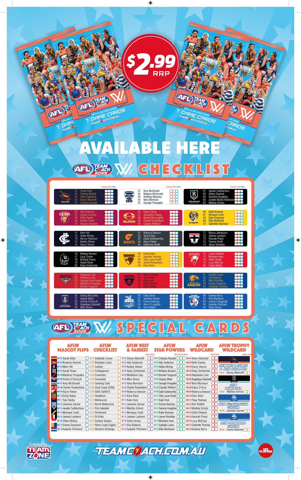 2025 Teamcoach AFLW Pack