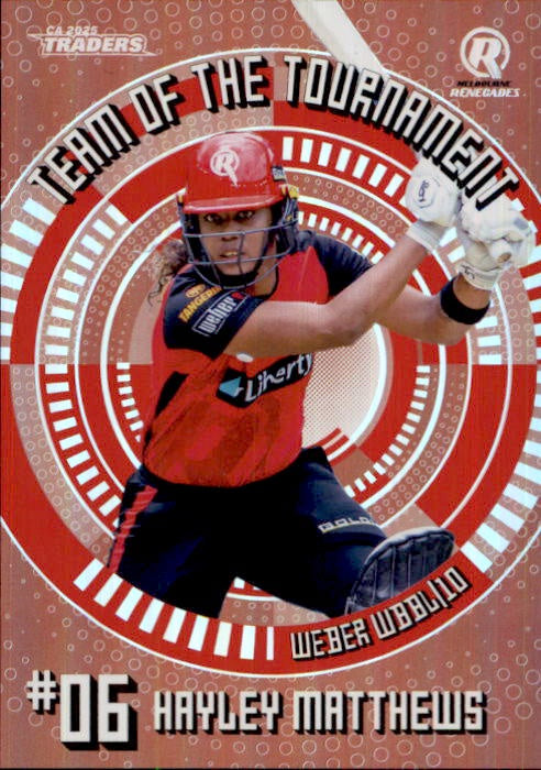 Hayley Matthews, Bronze Team of the Tournament, 2025-26 TGI TLA CA Cricket Traders
