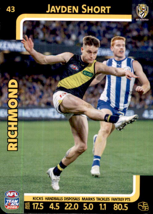 2025 Teamcoach AFL Common Cards - Cards 1 to 100 - Pick Your Card