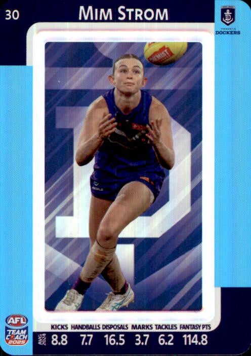 Mim Strom, #30, Blue Parallel, 2025 Teamcoach AFLW