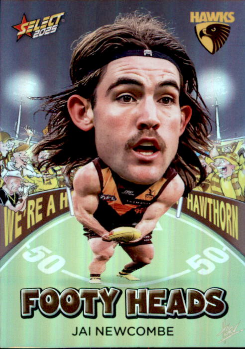 Jai Newcombe, FH58, Footy Heads, 2025 Select AFL Footy Stars