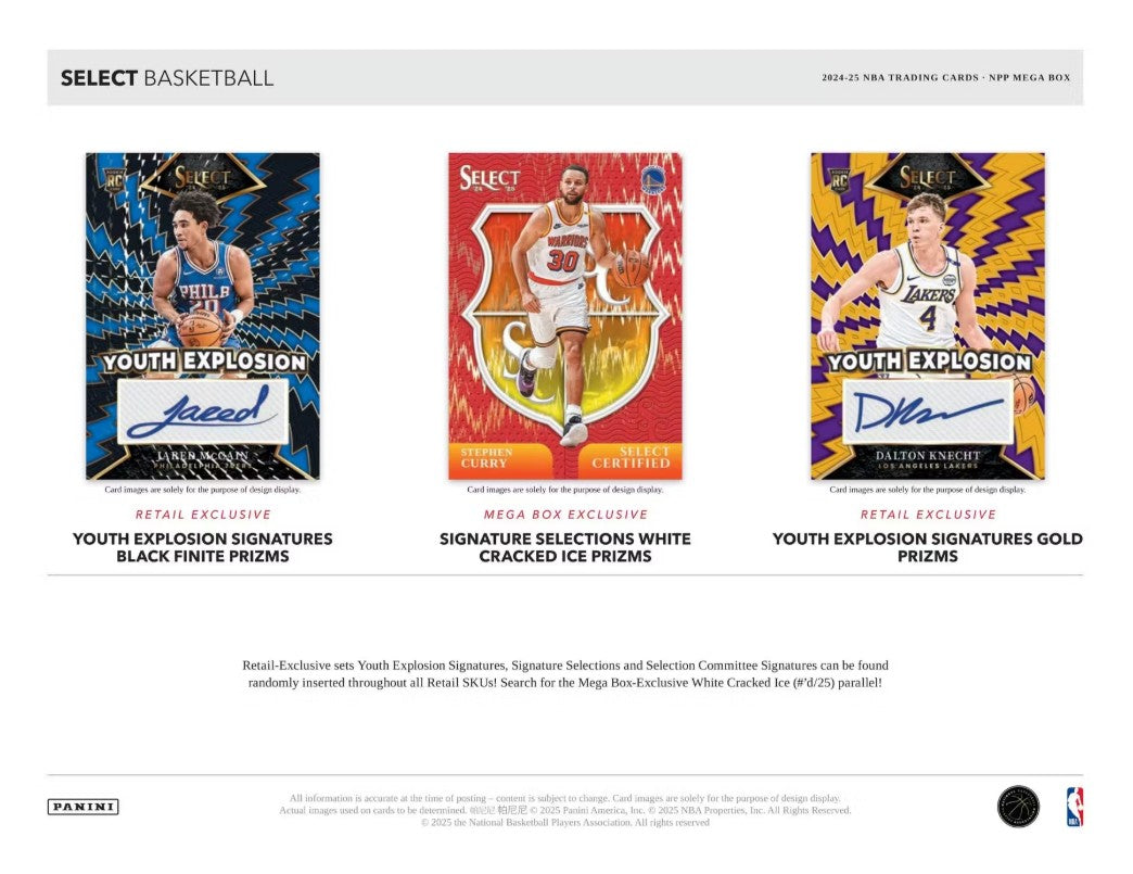 2024-25 Panini Select Basketball Mega Box (Blue,Pink,Orange Cracked Ice!)