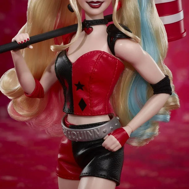 Barbie Signature Harley Quinn Collectible Doll with Posable Body, Iconic Outfit, and Mallet Accessory