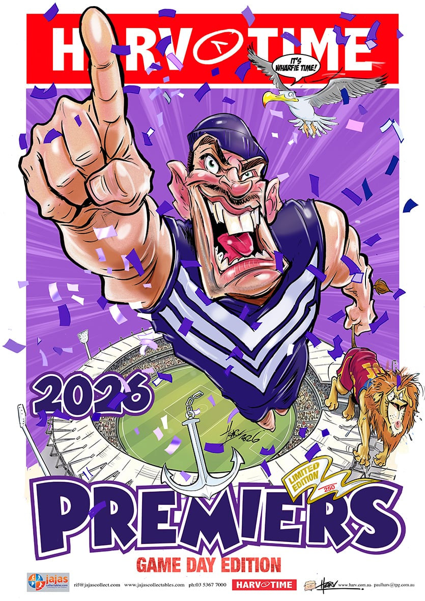 Fremantle Dockers 2026 Premiership Poster, GAME DAY, Harv Time