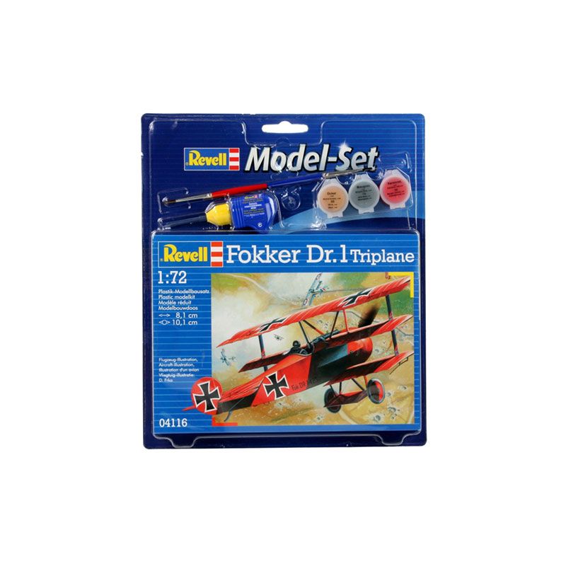 REVELL MODEL SET FOKKER DR1 TRIPLANE, 1:72 Scale Model Kit