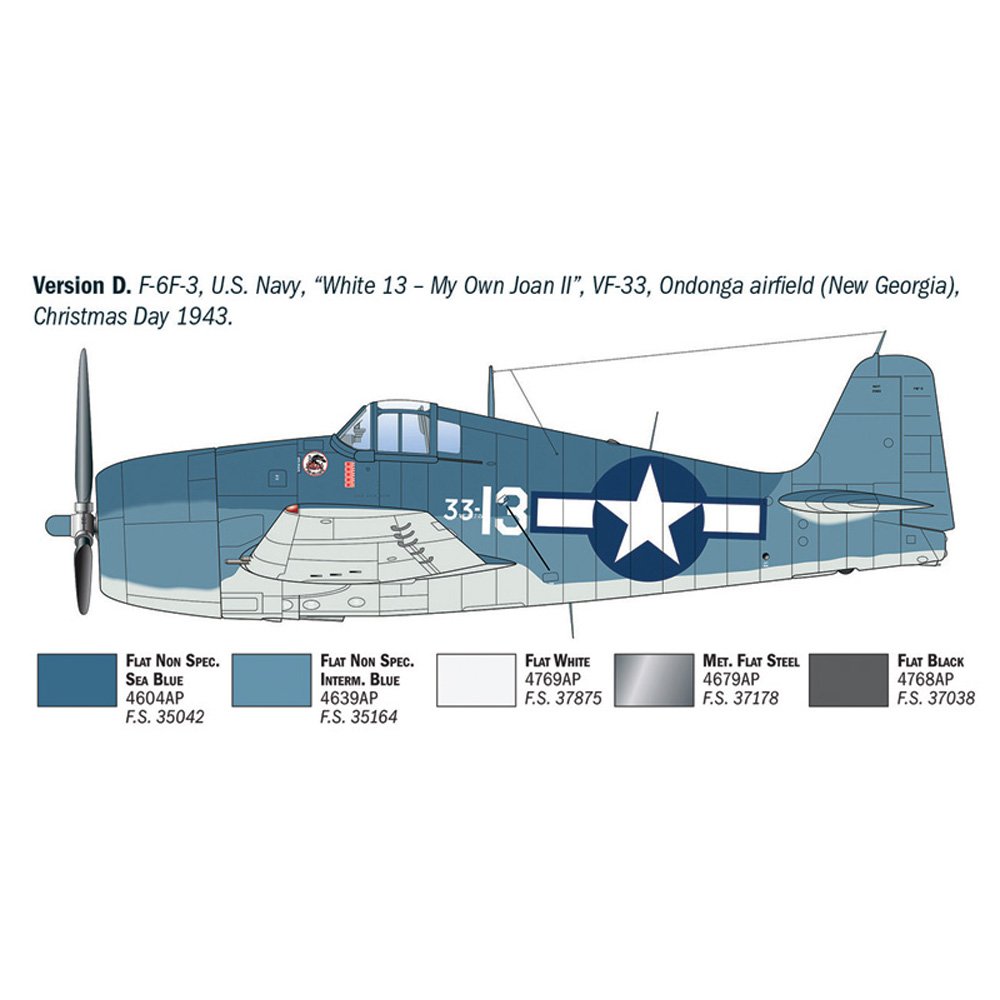 ITALERI GRUMMAN HELLCAT F6 F-3, 1:72 Scale Model Kit