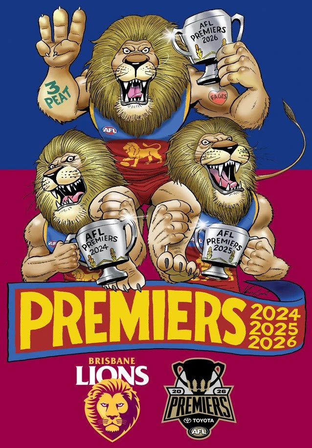 Brisbane Lions 2026 AFL Premiers Mark Knight Sticker