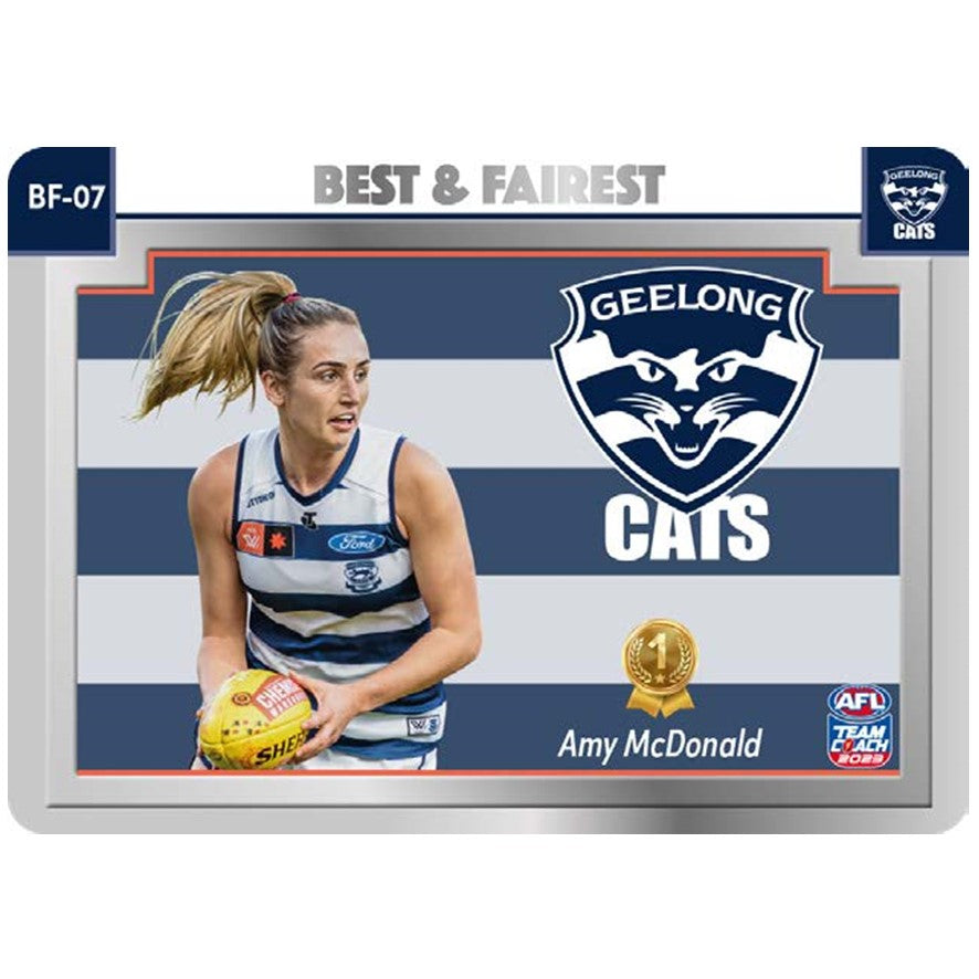 2023 Teamcoach AFLW - Best & Fairest Cards - Cards BF-01 to BF-18 - Pick Your Card