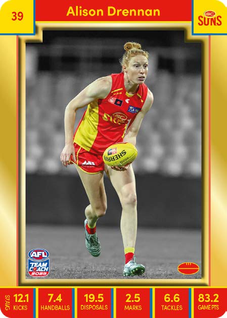 2023 Teamcoach AFLW GOLD Parallel Cards - Cards 1 to 90 - Pick Your Card