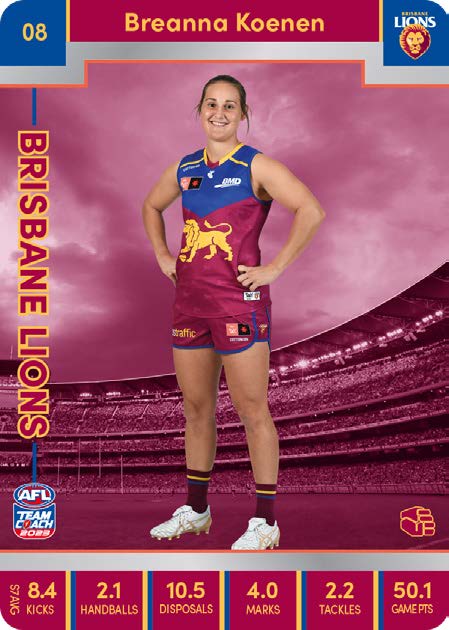 2023 Teamcoach AFLW Silver Parallel Cards - Cards 1 to 90 - Pick Your Card