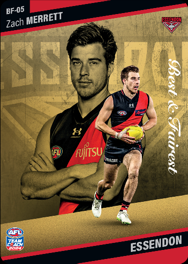 Zach Merrett, BF-05, GOLD Best & Fairest, 2024 Teamcoach AFL
