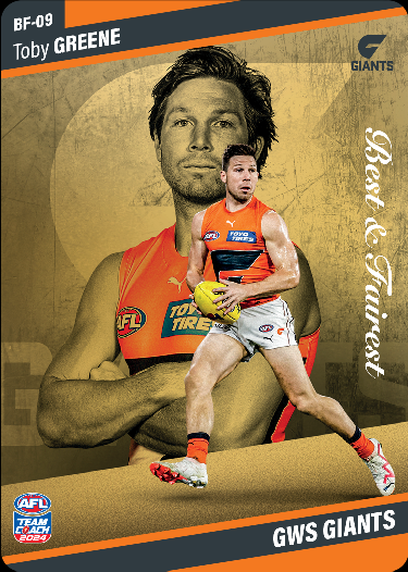 Toby Greene, BF-09, GOLD Best & Fairest, 2024 Teamcoach AFL