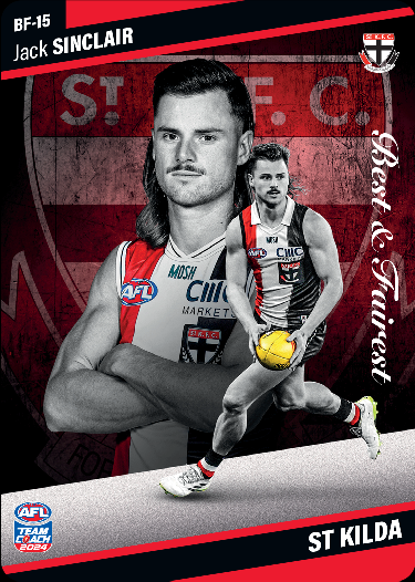 Jack Sinclair, BF-15, Best & Fairest, 2024 Teamcoach AFL