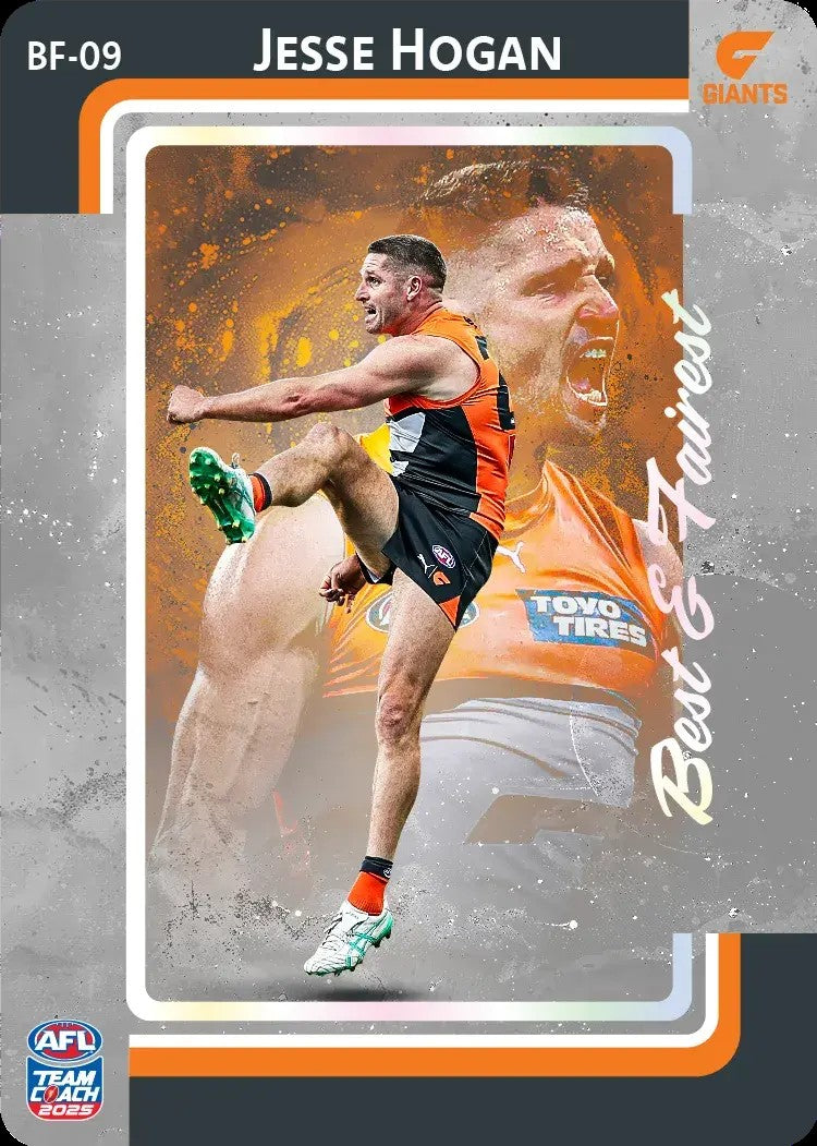 2025 Teamcoach AFL Silver Best & Fairest Cards - Cards BF-01 to BF-18 - Pick Your Card