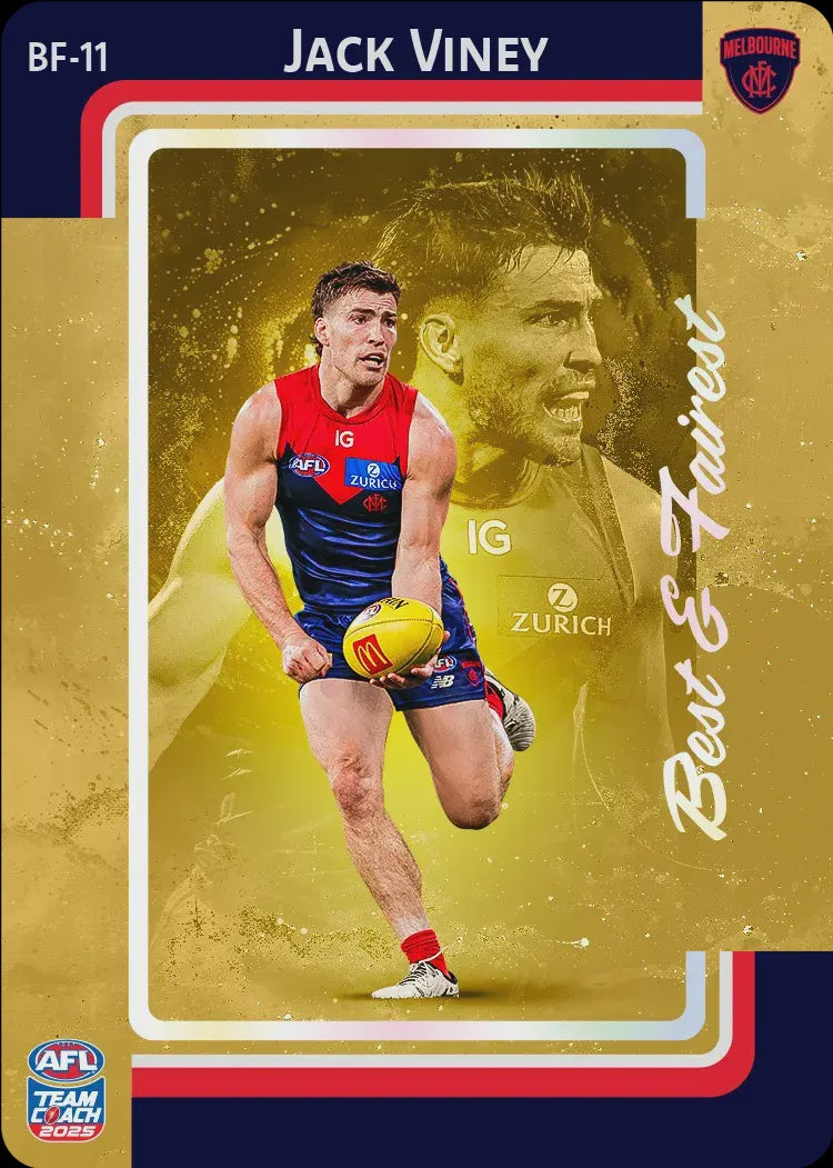 Jack Viney, BF-11, GOLD Best & Fairest, 2025 Teamcoach AFL