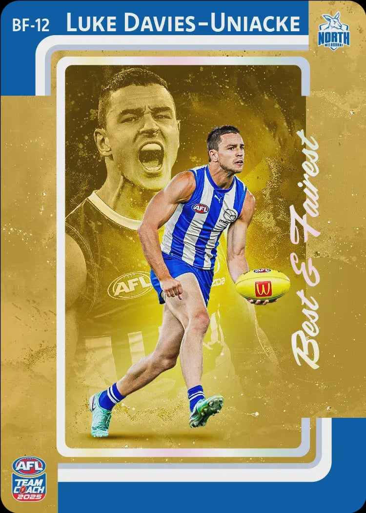 Luke Davies-Uniacke, BF-12, GOLD Best & Fairest, 2025 Teamcoach AFL