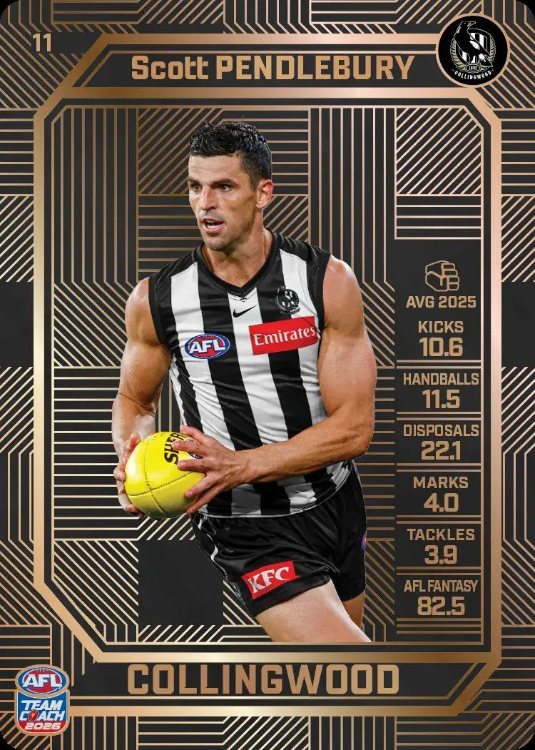 Scott Pendlebury, #11, Bronze, 2026 Teamcoach AFL