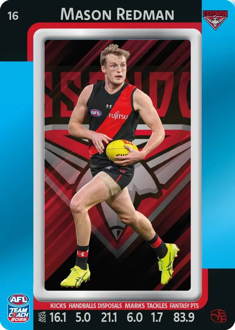 Mason Redman, #16, Blue Parallel, 2025 Teamcoach AFL