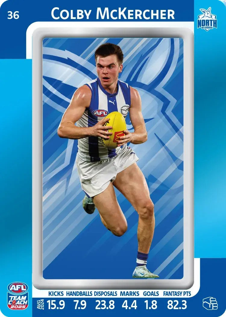 Colby McKercher, #36, Blue Parallel, 2025 Teamcoach AFL