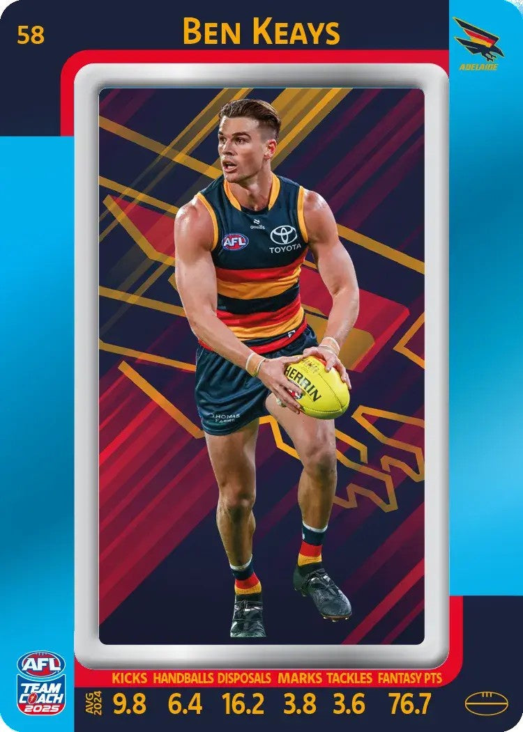 Ben Keays, #58, Blue Parallel, 2025 Teamcoach AFL