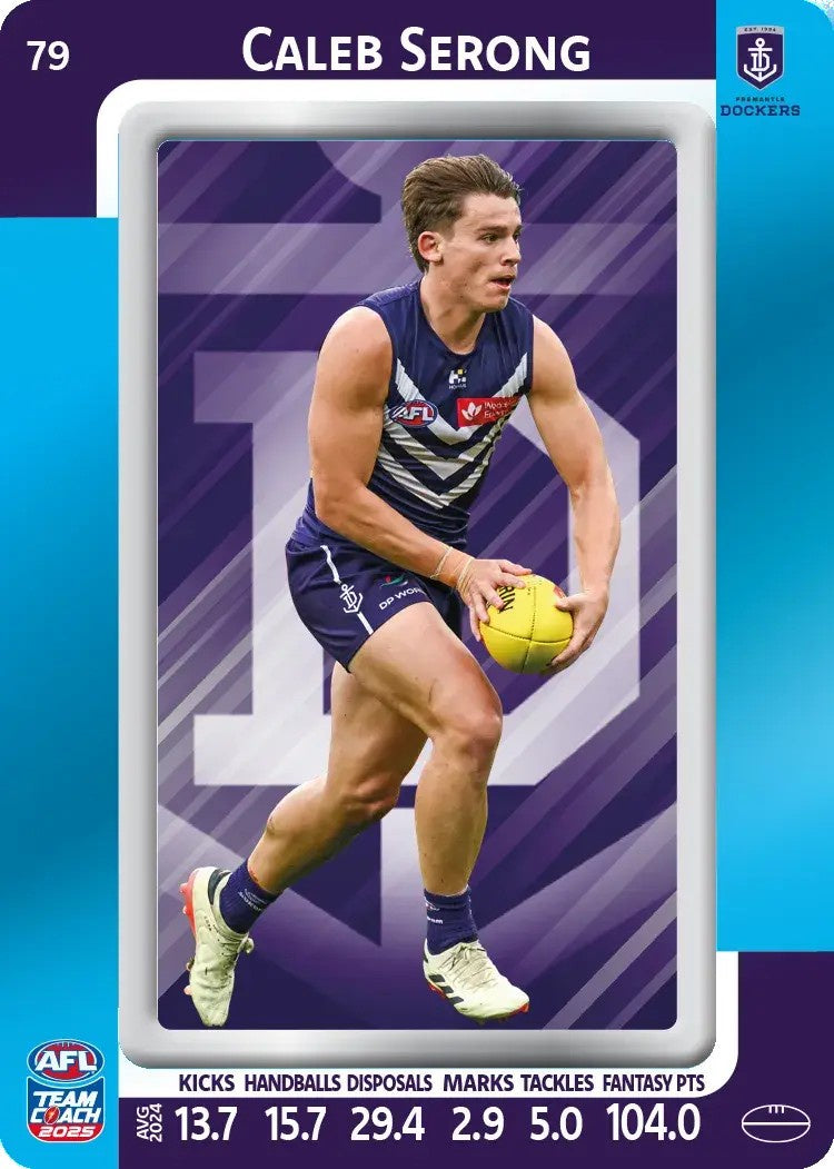Caleb Serong, #79, Blue Parallel, 2025 Teamcoach AFL