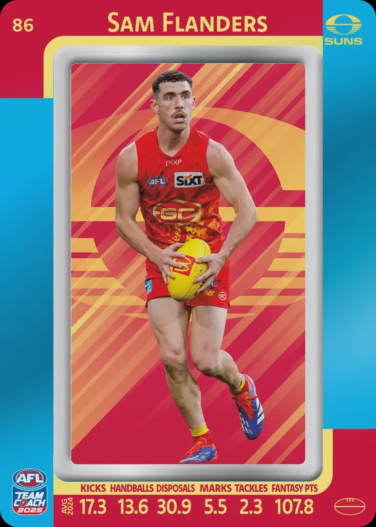 Sam Flanders, #86, Blue Parallel, 2025 Teamcoach AFL