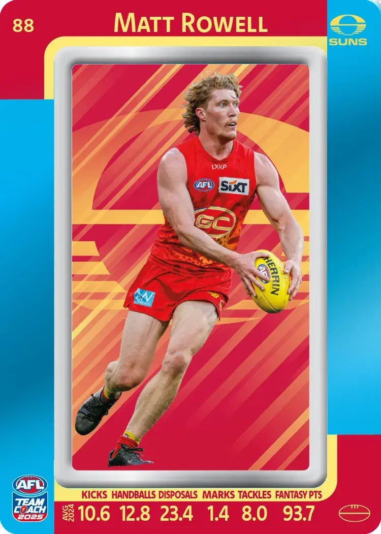 Matt Rowell, #88, Blue Parallel, 2025 Teamcoach AFL