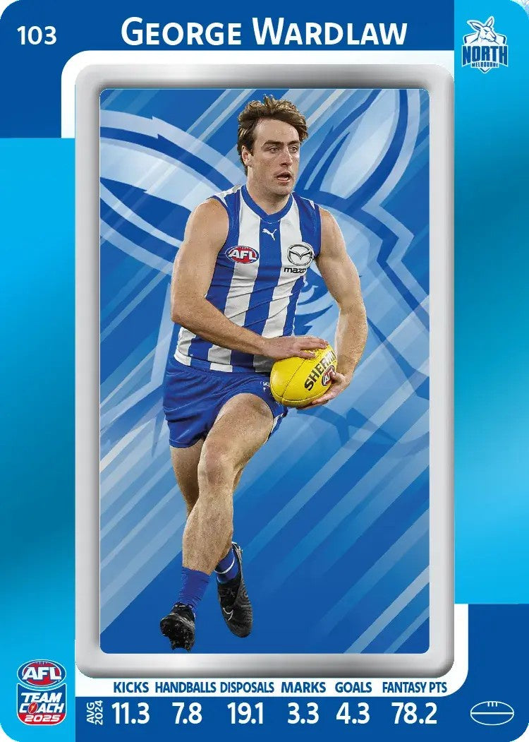 George Wardlaw, #103, Blue Parallel, 2025 Teamcoach AFL
