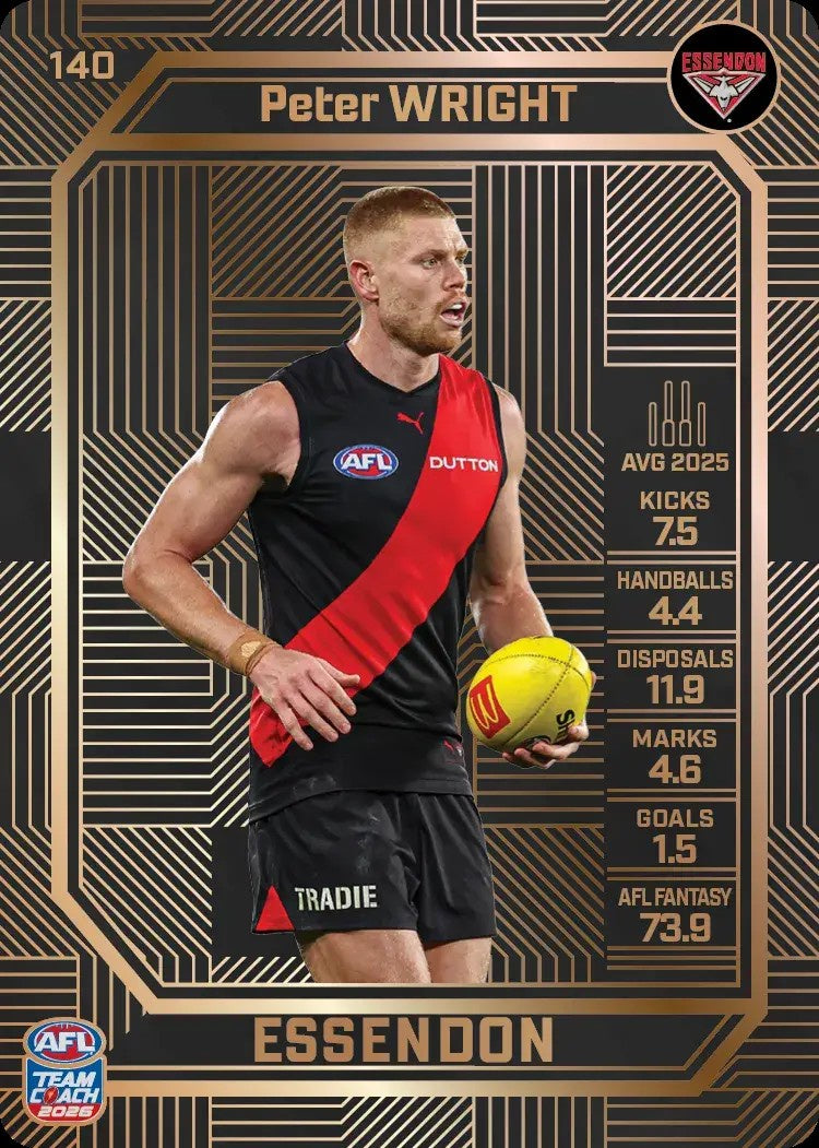 Peter Wright, #140, Bronze, 2026 Teamcoach AFL