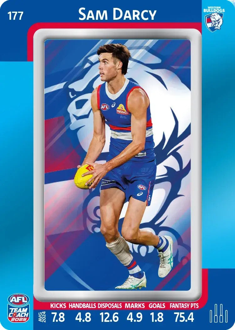 Sam Darcy, #177, Blue Parallel, 2025 Teamcoach AFL
