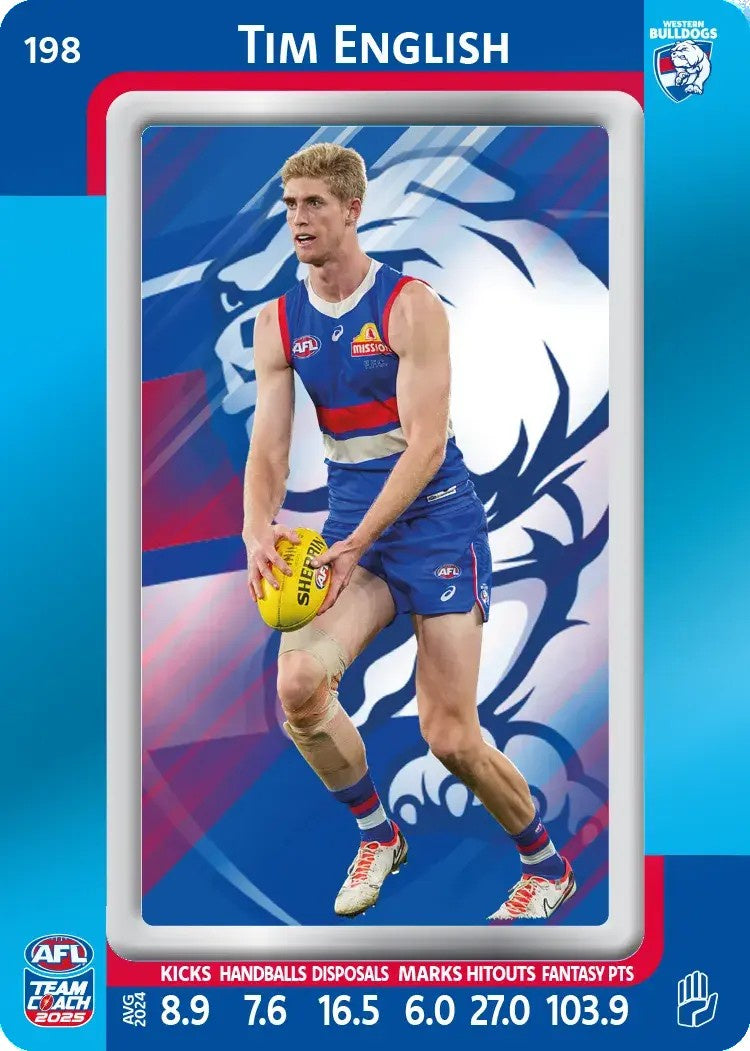 Tim English, #198, Blue Parallel, 2025 Teamcoach AFL