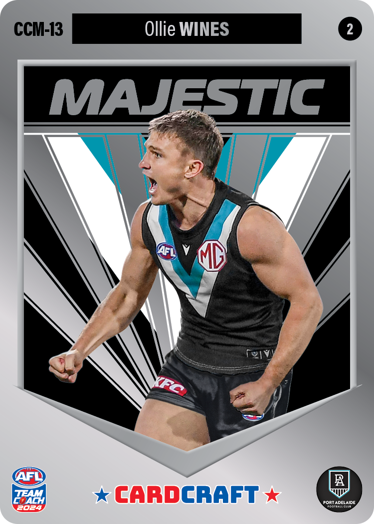 Ollie Wines, CCM-13-2, Majestic Card Craft, 2024 Teamcoach AFL
