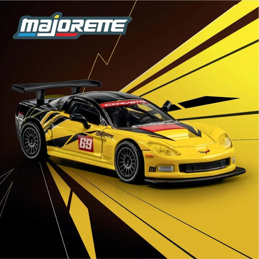 2005 Chevrolet Corvette C6 R - #69 Yellow/Black- Majorette: Collection, 1:64 Scale Diecast Car