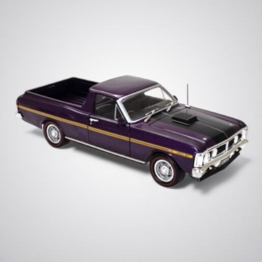 Purple W/Gold Stripe Ford XY GT Ute, Sfragismeno, 1:24 Scale Diecast Car