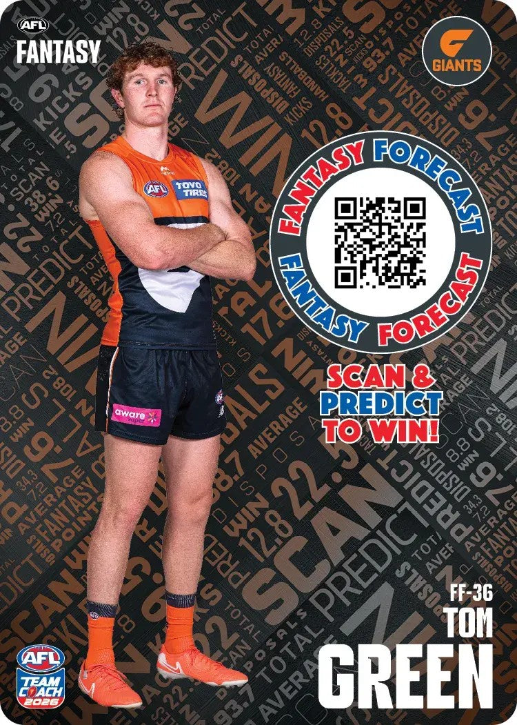 2026 Teamcoach AFL Fantasy Forecast - Cards 1 to 72 - Pick Your Card
