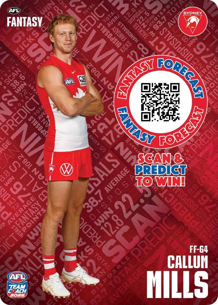 2026 Teamcoach AFL Fantasy Forecast - Cards 1 to 72 - Pick Your Card