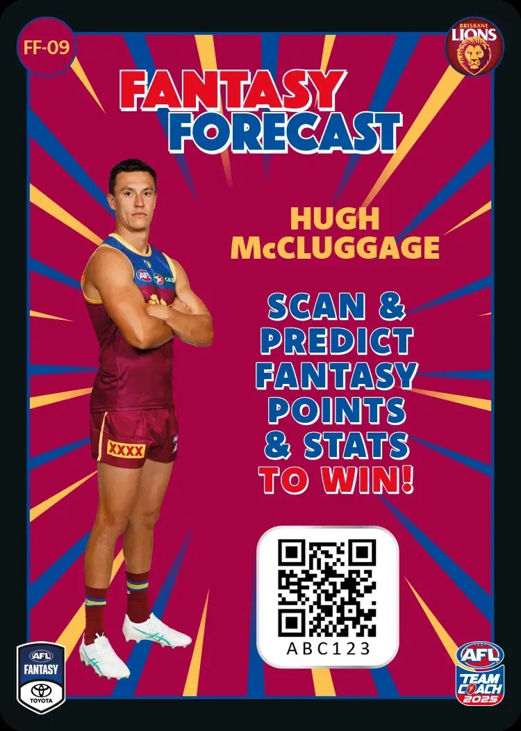 2025 Teamcoach AFL Fantasy Forecast - Cards 1 to 90 - Pick Your Card