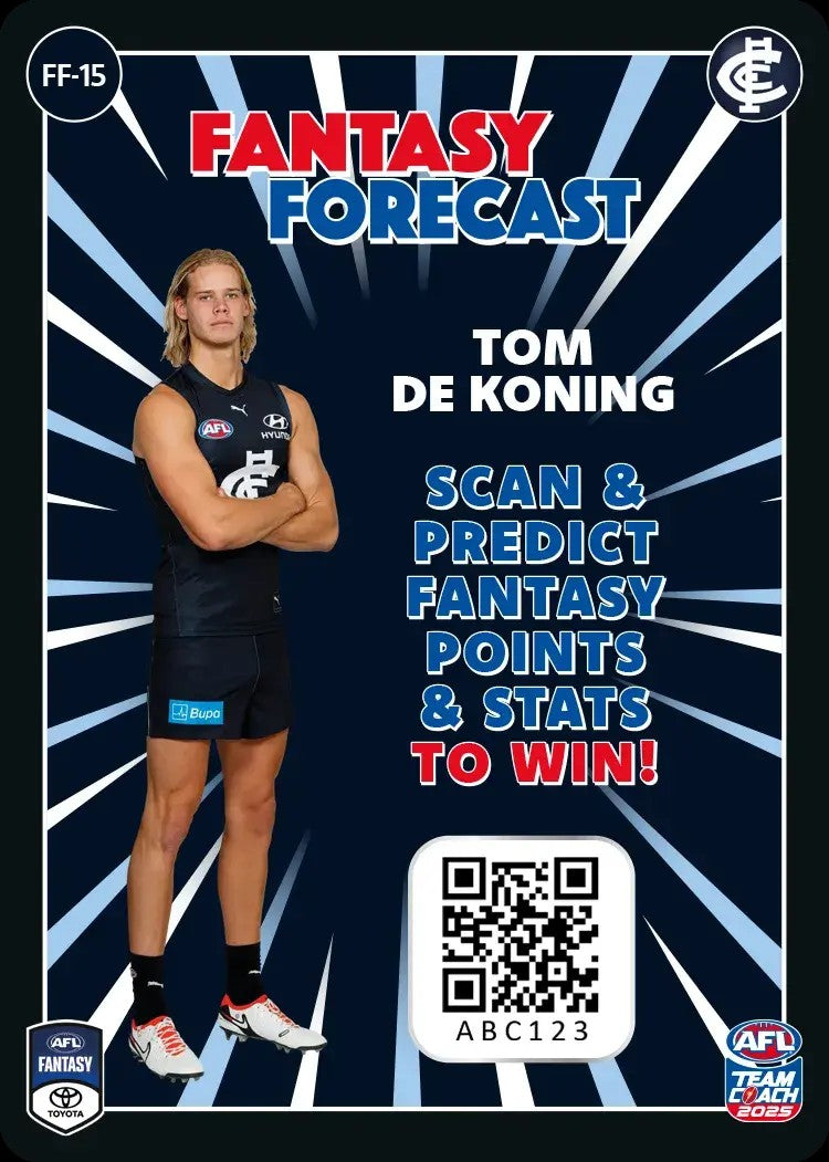 2025 Teamcoach AFL Fantasy Forecast - Cards 1 to 90 - Pick Your Card