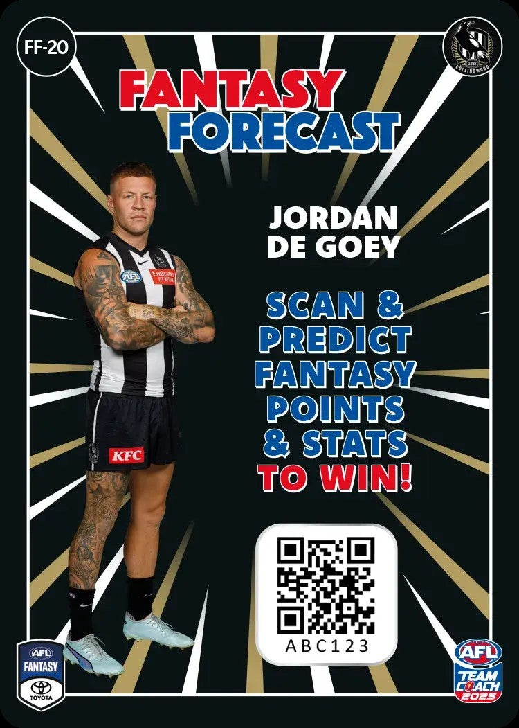 2025 Teamcoach AFL Fantasy Forecast - Cards 1 to 90 - Pick Your Card