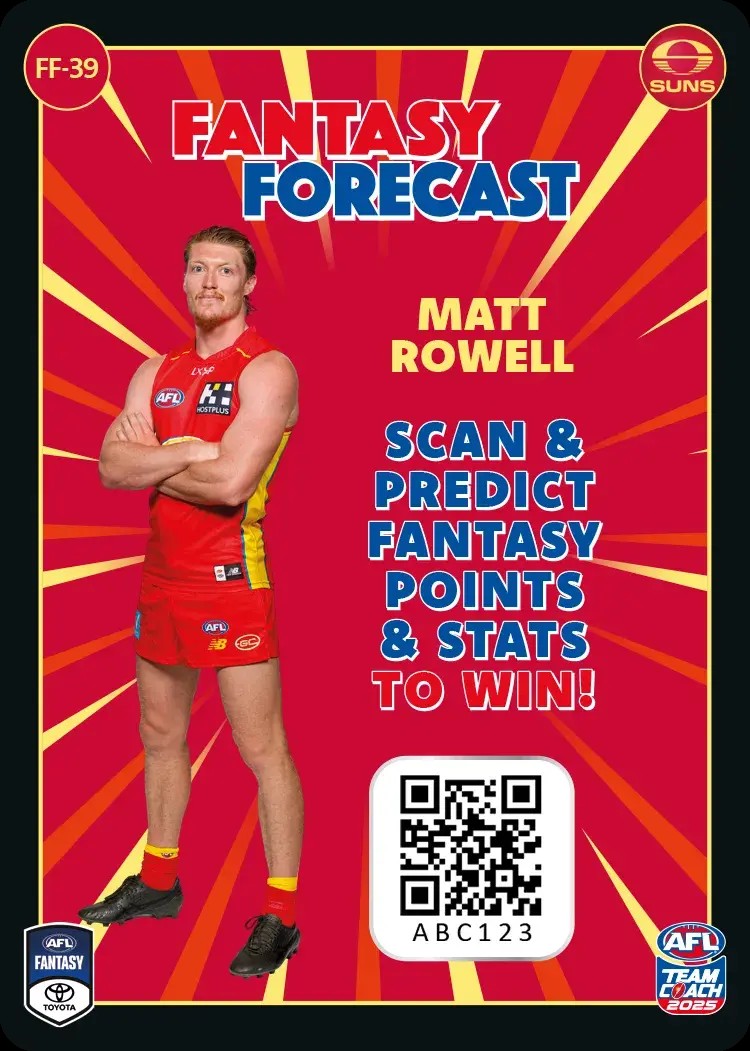 2025 Teamcoach AFL Fantasy Forecast - Cards 1 to 90 - Pick Your Card