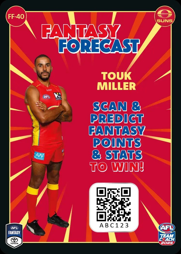 2025 Teamcoach AFL Fantasy Forecast - Cards 1 to 90 - Pick Your Card